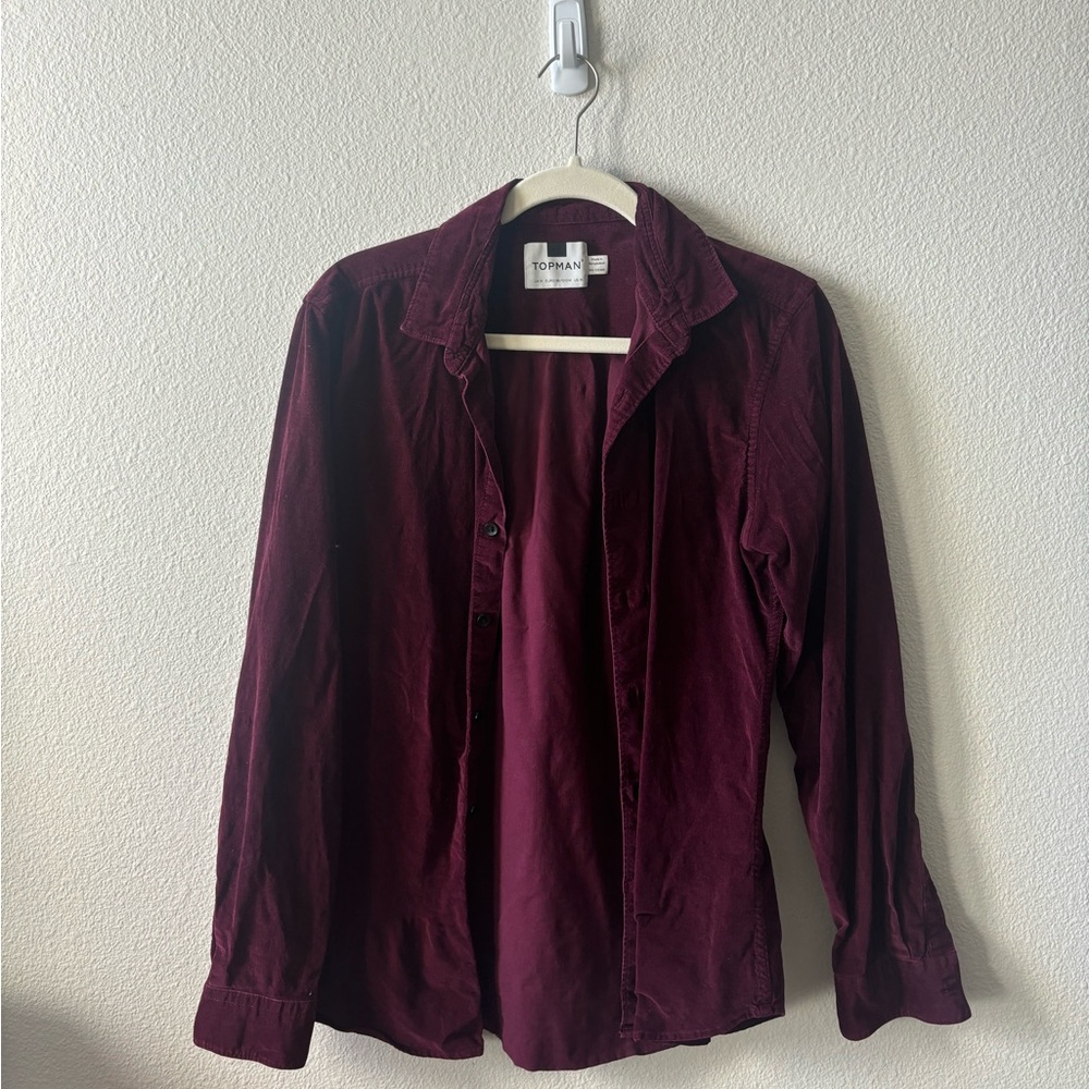 Topman Men's Burgundy Shirt